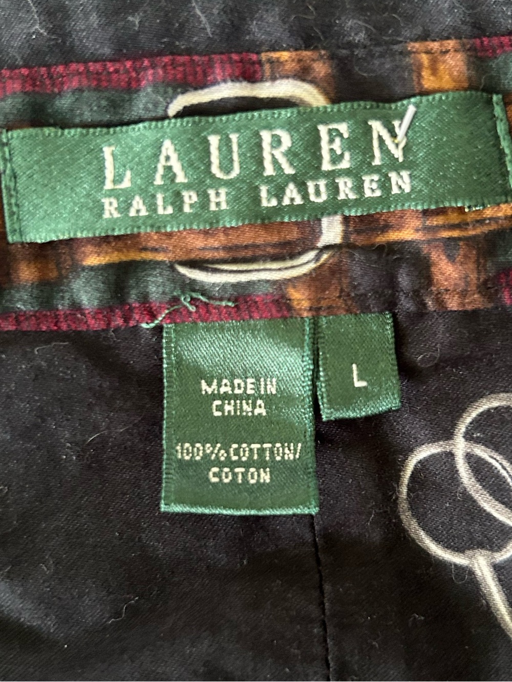 Ralph Lauren Vintage Button Shirt Equestrian Riding Tack Heritage Horsebit L - Picture 4 of 5